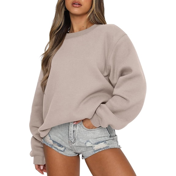 CAILDANL Womens Sweatshirts Crewneck Fleece Oversized Pullover Sweaters Fall Winter Cute Tops Teen Girls Preppy Clothes 2025