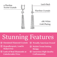 thumbnail image 3 of Cate & Chloe Jackie 18k White Gold Plated Drop Tassel Earrings with Simulated Diamonds for Women, 3 of 9
