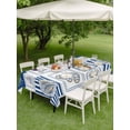 thumbnail image 4 of Outdoor Tablecloth with Umbrella Hole for Patio/Picnic/Party/Camping, Summer Ocean Waterproof Table Cloth Rectangle Table Cover Washable, Nautical Coastal Fish Food Wine Crab Navy Blue (60"x 120"), 4 of 8