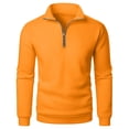 thumbnail image 4 of RRMuAzgs Men's Quarter Zip Up Pullover Long Sleeve Casual Sweatshirt Lightweight Stand Up Collar Solid Color Sweaters, 4 of 6