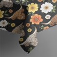 thumbnail image 4 of Black Highland Cow Flower Pattern Rectangle Tablecloth 60"x102",Waterproof Polyester Rectangle Table Cloth, Wipeable Spillproof Polyester Tablecloth for Dining, Camping, Indoor and Outdoor, 4 of 6