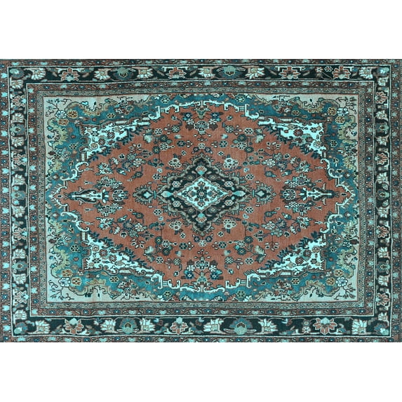 Ahgly Company Indoor Rectangle Persian Light Blue Traditional Area Rugs, 2' x 4'