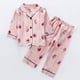 thumbnail image 2 of Odeerbi 1-8 Años Niños Niñas Pijama de Satén Con Solapa Entallada Camisa de Manga Larga Pantalones Conjunto de Dos Piezas Pijama, 2 of 9