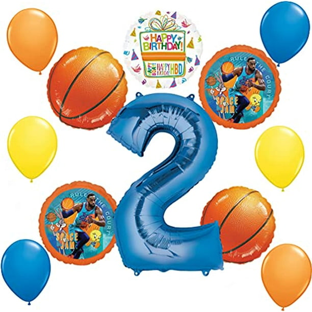 Space Jam Party Supplies 2nd Birthday Balloon Bouquet Decorations