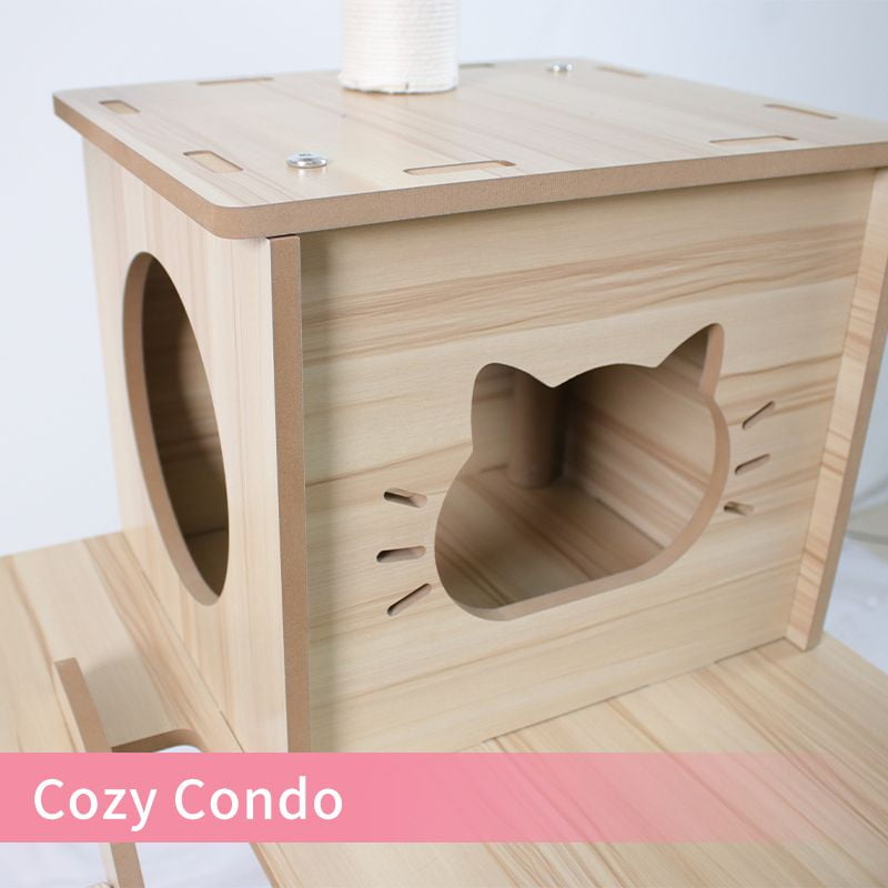 Cat Tree 71.7-Inch Tall Modern Cat Tower for Large Indoor Cats, Multi-Level Cat Condo with Caves, Dome, 4 Scratching Posts, Perch Jumping Platforms Scratching Posts, and Hideaways