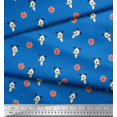thumbnail image 3 of Soimoi Silk Fabric Floral & Dog Cartoon Print Sewing Fabric Yard 42 Inch Wide, 3 of 3