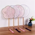 thumbnail image 3 of Bridal Wedding Fan Chinese Show Clothes Happy Fan Red Applique Hot Gold Dance Round Fan, 3 of 7