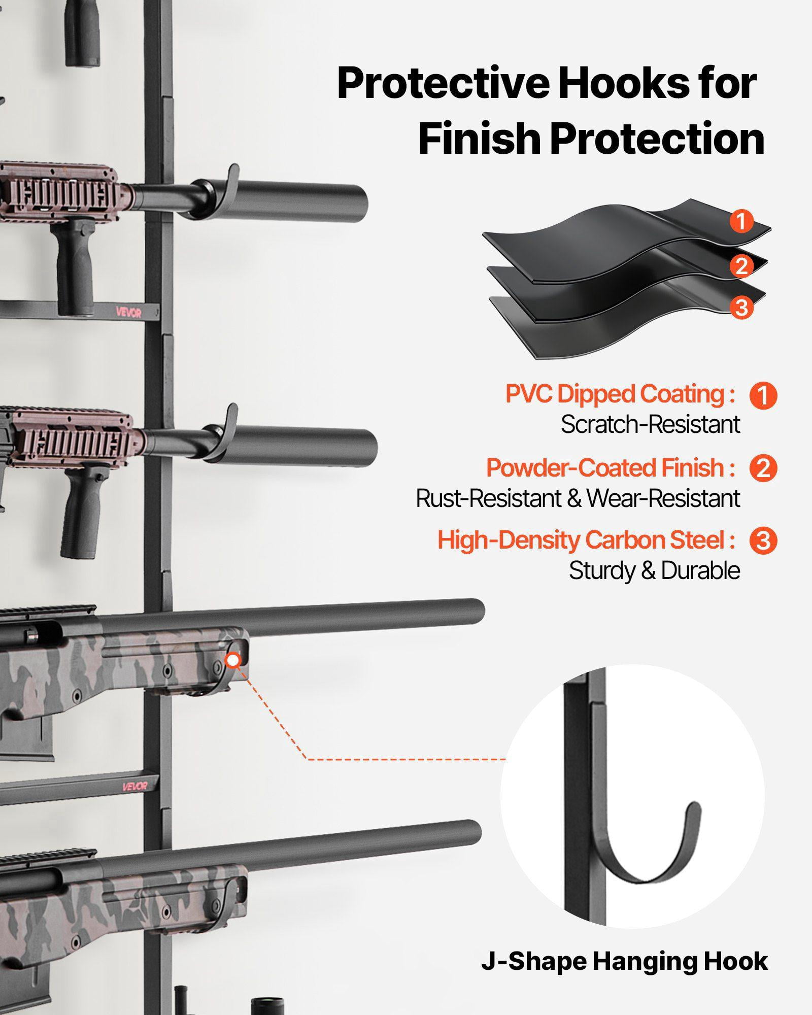 Heavy Duty Steel Floor Standing Gun Rack with Storage Shelf Holds 5 Rifles Shotguns for Home Garage Hunting Long Gun Storage