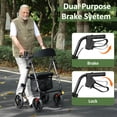 thumbnail image 6 of WALK MATE Rollator Walker for Seniors, 10 Inch Big Wheels, Reinforced Aluminum Frame 350lb Weight Capacity, Foldable All Terrain Rolling Walker with Seat, Lightweight Adjustable Height, Grey, 6 of 10