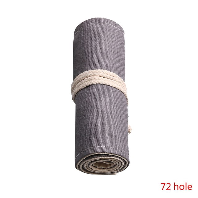 Estuche enrollable de lona para pinceles, estuche para lápices, soporte para bolígrafos de dibujo, organizador, almacenamiento, 12-72 agujeros AweSitey WJU1464-05