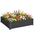 thumbnail image 2 of Outsunny 4' x 4' x 1' Galvanized Raised Garden Bed, Planter Raised Bed with Steel Frame for Vegetables, Flowers, Plants and Herbs, Gray, 2 of 9