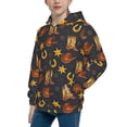 thumbnail image 2 of Naloa Wild West Golden Horseshoe Teenage Zipper Hoodie, Long Sleeve Zip Up Hoodies Casual Jackets Tops for 7-12 Years-, 2 of 6