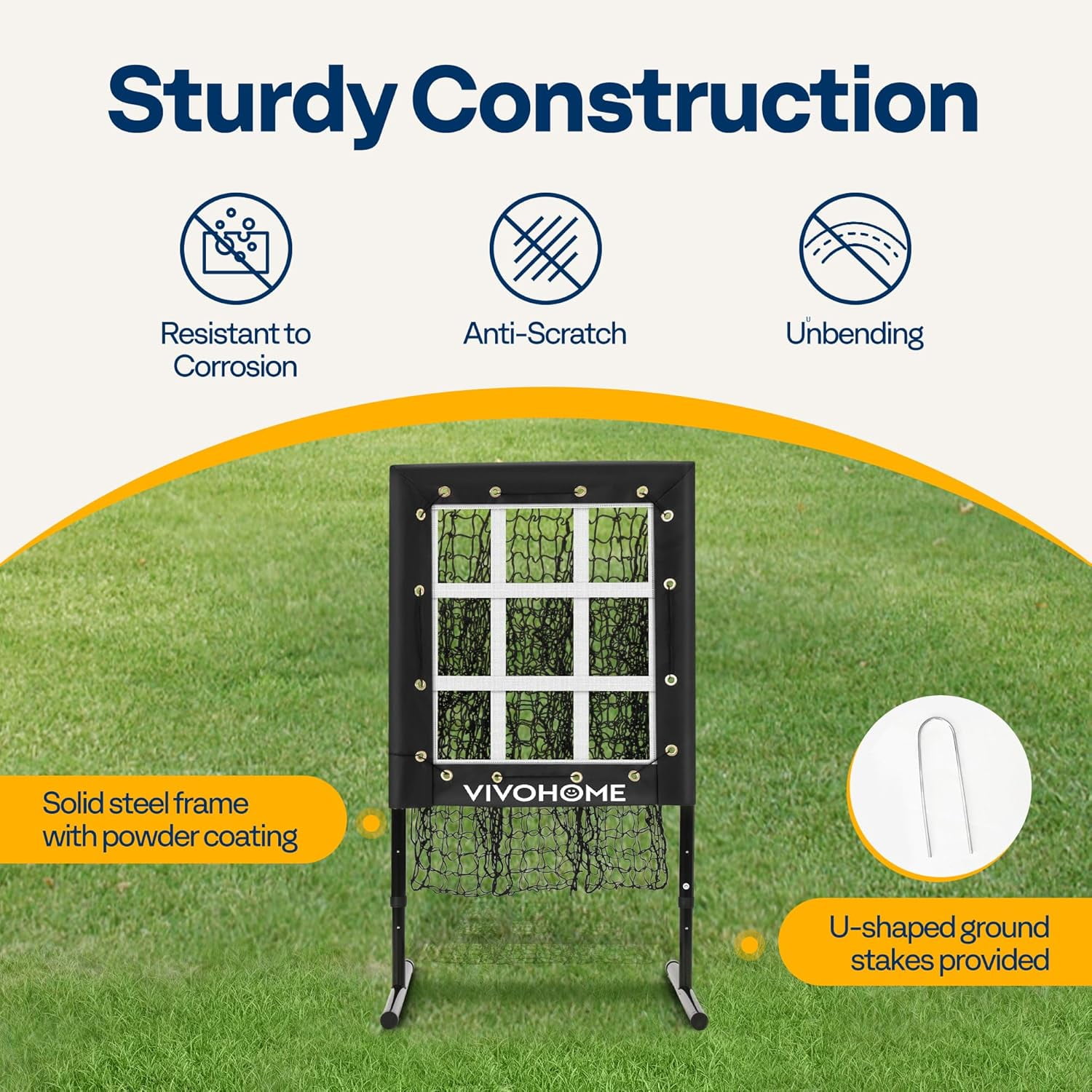 SPECSTAR 9 Hole Baseball Softball Pitching Net, 9 Pocket Hitting Practice Net, 22"x18" Pitching Area with 3 Level Adjustable Height