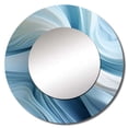 thumbnail image 2 of Designart "Spiraling Zen Zephyr in White and Blue I" Abstract Spirals Rund Mirror For Wall Decor - Large White Round Printed Mirror -Modern Round Living Room Mirror - 36" x 36", 2 of 6