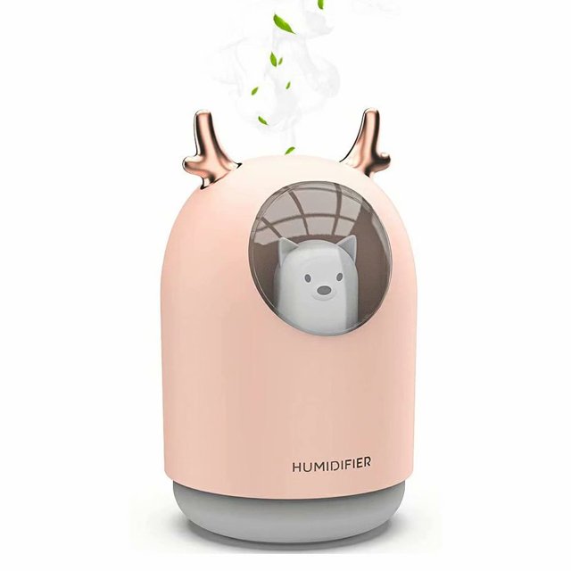 Lindo humidificador de ambiente con difusor de fragancia ultrasónico hidratante con luz LED de 7 colores, silencioso, apagado automático de 12 horas, USB, hogar, 300 ml, rosa Sailing Electrónica