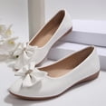thumbnail image 5 of Miluxas Women's Ballet Flat Shoes Bowknot Flats Round Toe Wedding Flats White 6.5(38), 5 of 9
