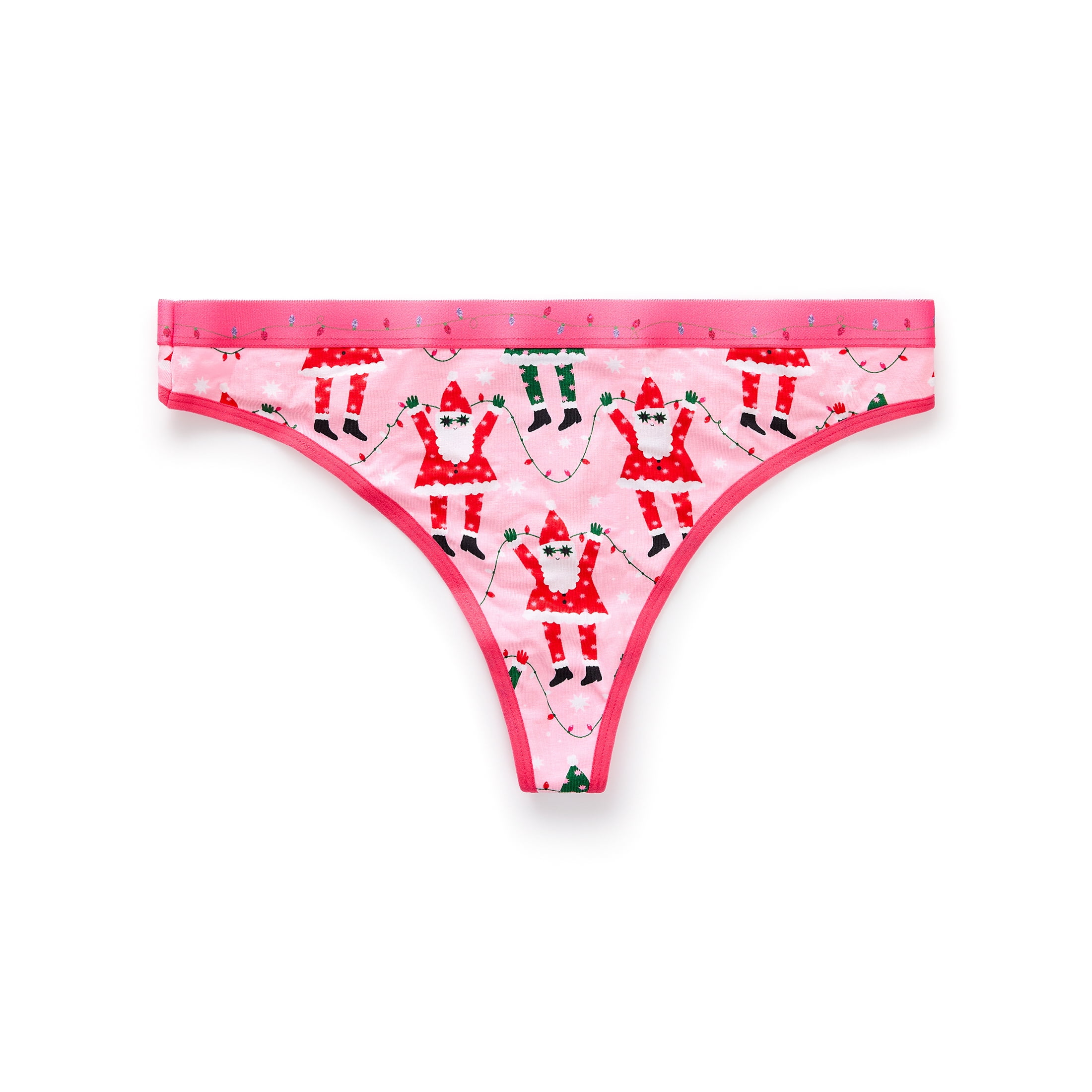 Packed Party Women's Candy Cane Giftable Christmas, 3-Pack, Thong Panties, Sizes S-XXL