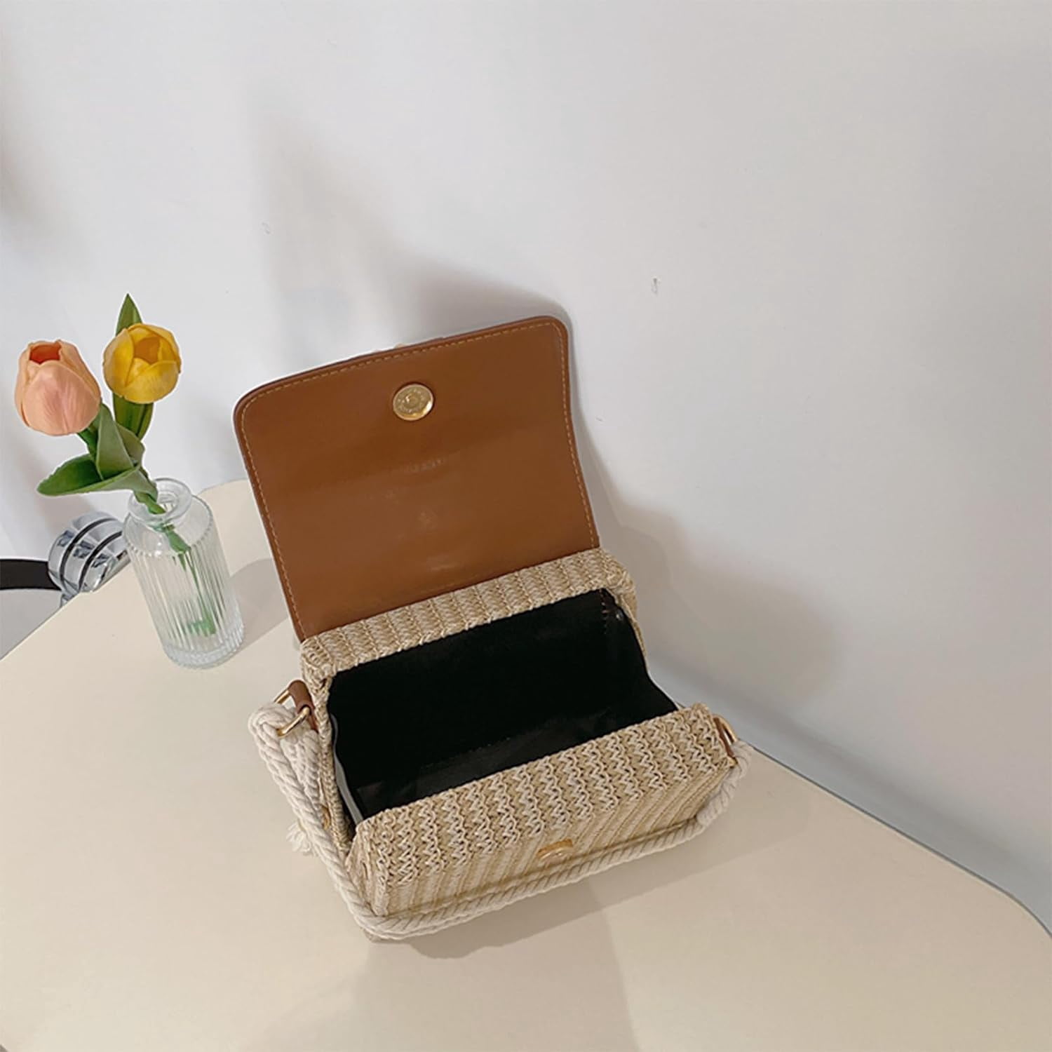 Straw Crossbody Bags for Women, Summer Straw Purses and Handbags Shoulder Clutch Bag for Vacation