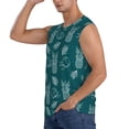 thumbnail image 3 of Goofa Tropical Pineapple Printed Men's Sleeveless T-Shirt - Athletic Gym Workout Tank Top for Men - Moisture-Wicking, UPF 30+ Quick-Dry Muscle Tee-, 3 of 7