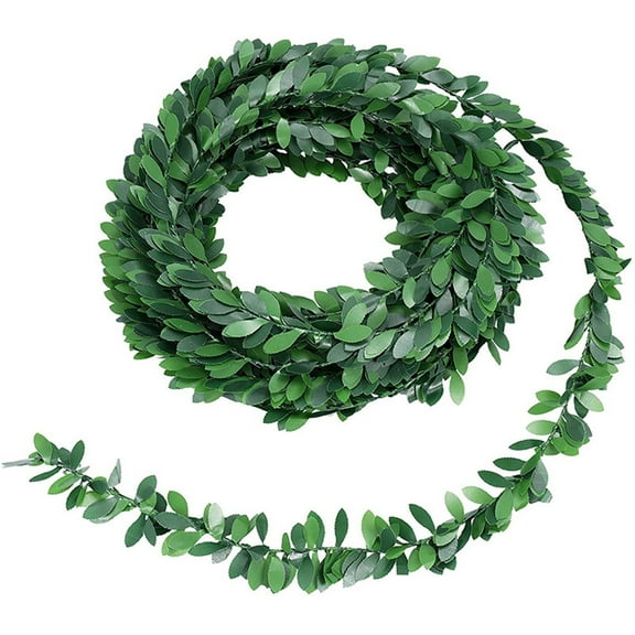 Artificial Green Leaf Garland Vine Hanging Plants for Wedding, Party, Home, DIY Flower Decorations 7.5m/24.6ft