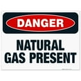 thumbnail image 1 of Danger Natural Gas Present Sign, OSHA Danger Sign, 18x24 Corrugated Plastic, 1 of 1