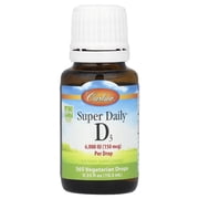 Carlson - Super Daily D3, 6,000 IU (150 mcg) per Drop, Vitamin D Drops, 1-Year Supply, Vegetarian, Unflavored, 365 Drops