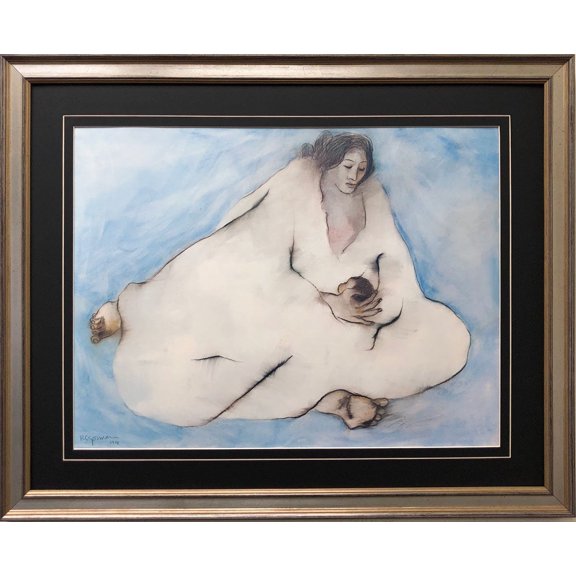 R.C. Gorman "Mother and Child" lithograph CUSTOM FRAMED Generic