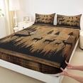 thumbnail image 3 of Homewish Jungle Animal Deer Twin Sheet Sets,Rustic Farmhouse Cabin Twin Fitted Sheet,Old Barn Door Flat Sheet For Kids,Ultra Soft Home Decor,3 Pieces, 3 of 7