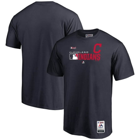 Indians Authentic Mini - Cleveland Indians Majestic Big & Tall Authentic Collection Team Logo T-Shirt - Navy