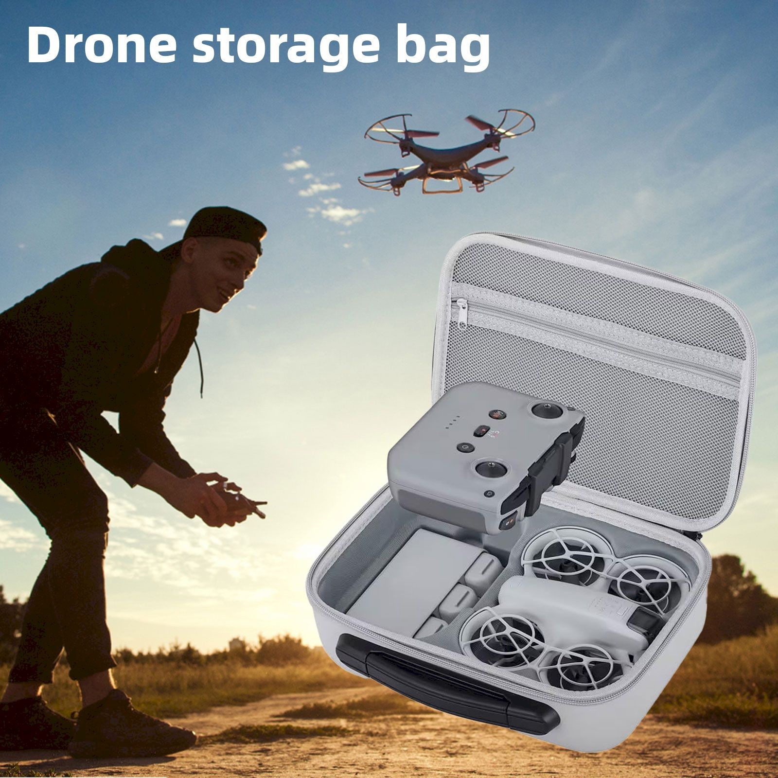 BNNG Clearance Durable DJI Storage Bag Handheld Flight Camera Set Portable Protective Box Perforable Travel Storage Bag for DJI Drone Accessories Toy Storage Organizer