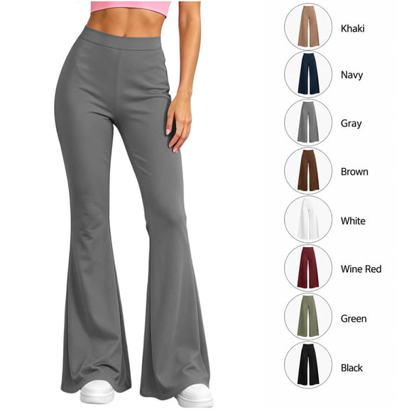 XRoczxe Women's High Waisted Flare Leggings, Soft Stretchy Yoga Pants with Wide Waistband, Casual Bootcut Workout Trousers for Gym Dance & Daily Wear