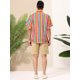 thumbnail image 5 of INSPIRE CHIC Camisa de verano con estampado de rayas arcoíris para hombre, camisas de manga corta con botones arcoíris XL, 5 of 6