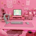 thumbnail image 6 of Pink RGB Gaming Mouse Pad 31.5x12 Inch PC XL Large Extended Glowing Led Light Up Desk Pad Non-Slip Rubber Jmiyav Base Computer Keyboard and Mouse Pad Cool Cute Mousepad Mat, 6 of 6