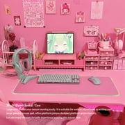 Pink RGB Gaming Mouse Pad 31.5x12 Inch PC XL Large Extended Glowing Led Light Up Desk Pad Non-Slip Rubber Jmiyav Base Computer Keyboard and Mouse Pad Cool Cute Mousepad Mat