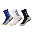 thumbnail image 4 of Men's Soccer Socks, YITUMU Anti Slip Soccer Socks for Men Women , Non Slip Football/Basketball/Hockey Sports Socks with Grip Pads, 3 Pair, Black+Blue+White, 4 of 10