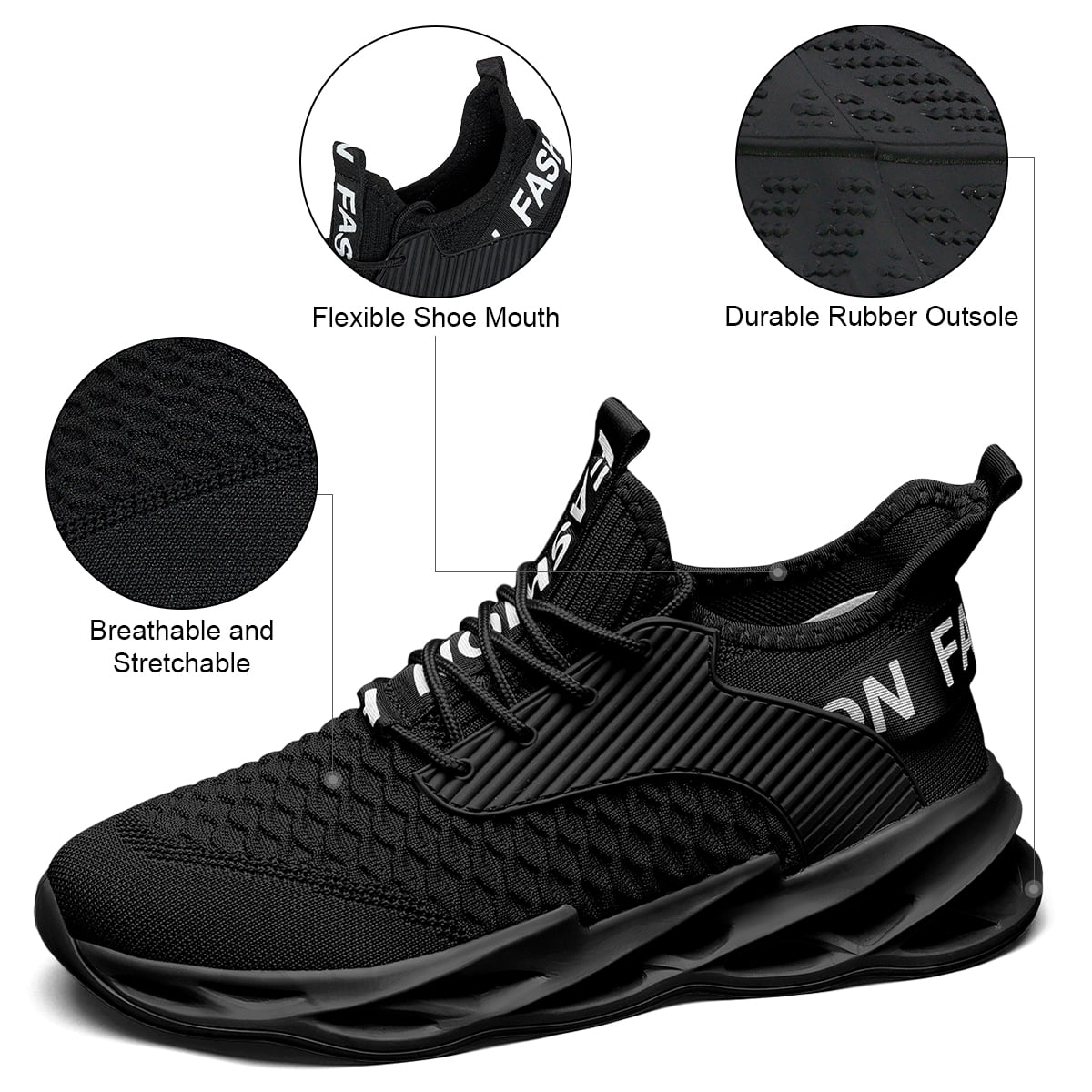 ZUTY Womens Training Running Shoes Breathable Non Slip Fashion Sneakers for Gym Workout Tennis Walking Sports Black 8