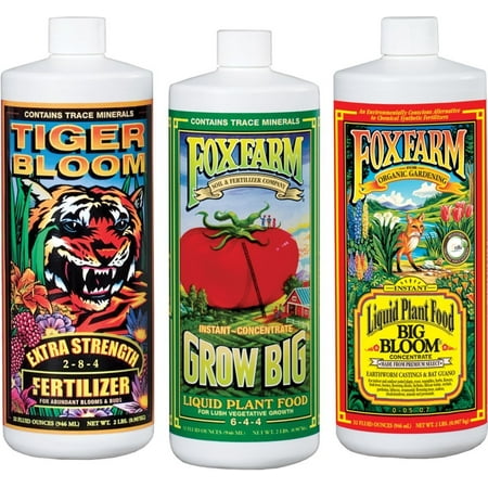 Fox Farm FX14049 Liquid Nutrient Trio Soil Formula: Big Bloom, Grow Big, Tiger Bloom (Pack of 9 - 32 oz.