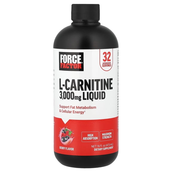 Force Factor L-Carnitine Liquid, Berry, 16 fl oz (473 ml)