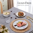 thumbnail image 3 of Vesteel Dinnerware Sets for 4, 12-Piece Stoneware Dish and Bowls Set, Handmade Reactive Glaze Coupe Plates Set for Family, Chip & Scratch Resistant - Seashell White, 3 of 10