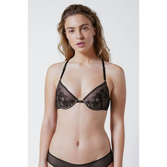 Skarlett Blue Women's Straight Laced Front Close T Shirt Bra Size 34D