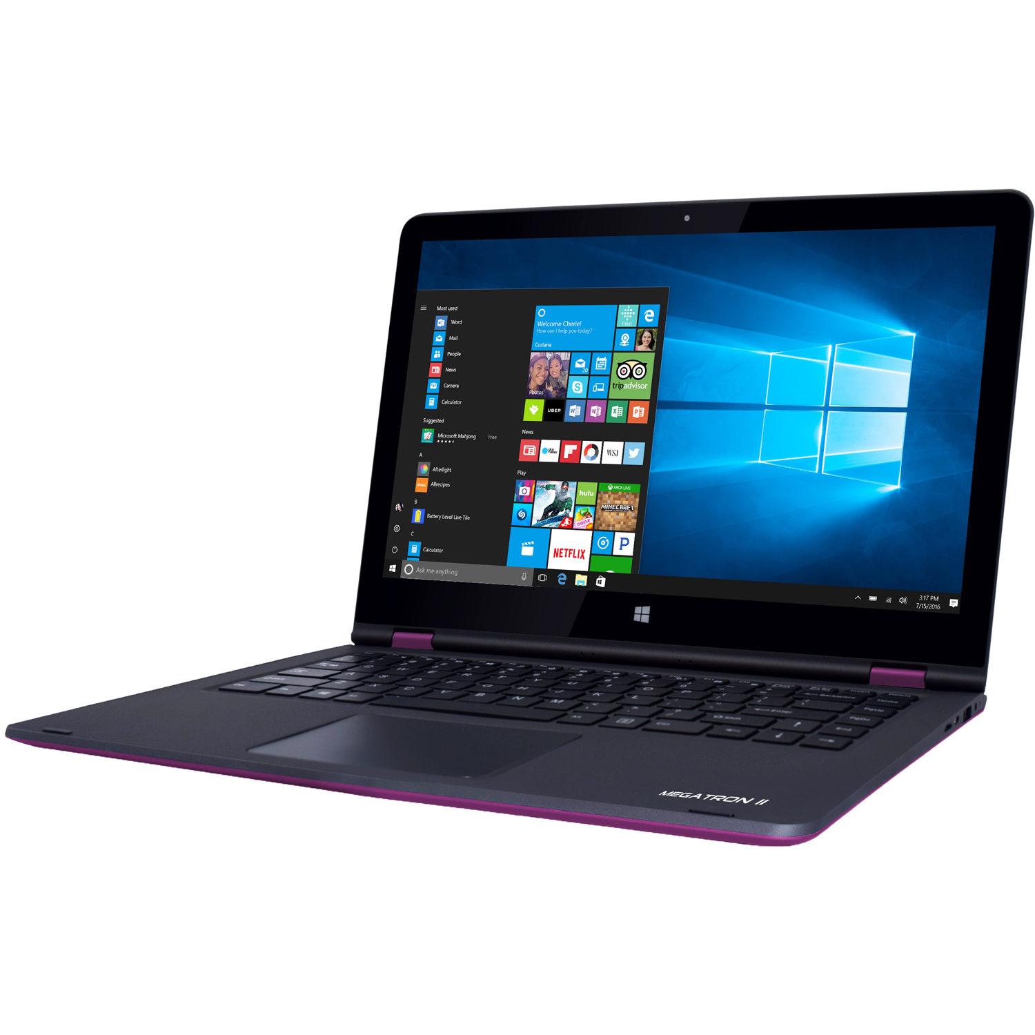 iView MEGATRON II - 14.1" Convertible Touchscreen Laptop (2 in 1) with Windows 10, Intel Atom Processor, 2GB memory, 32GB storage, 2MP Front Camera and 5MP Rear Camera, 10 hour battery - Pink - image 2 of 3