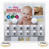 Eco Brands USA, Eco-Baby Child Safety Magnetic Cabinet and Drawer Locks for Proofing Kitchen, Child Latches (12 Locks & 2 Keys)