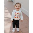 thumbnail image 6 of RUINIXCW Toddler Baby Boy Girl Thanksgiving Outfit Infant Baby Boy Girl Fall Winter Clothes Pumpkin Turcky Printed Long Sleeve Crewneck Sweatshirt Jogger Pants Set, 6 of 9