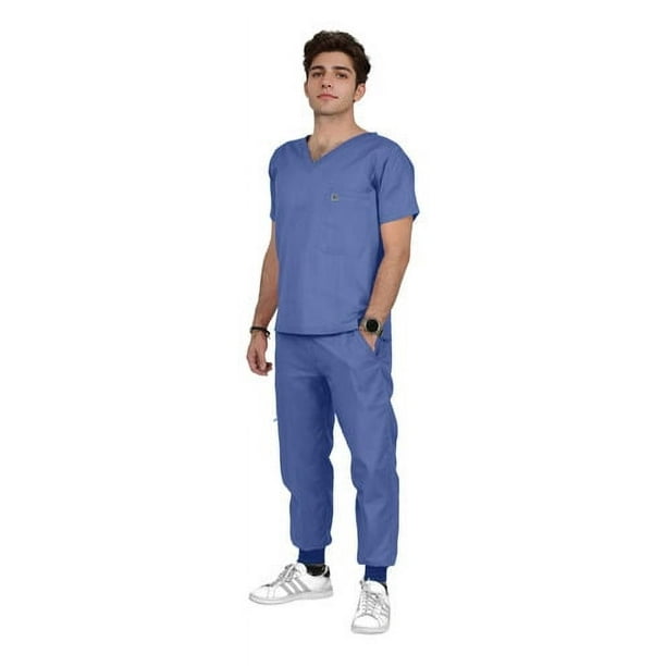Pijama Quirurjica Uniforme Medico Jogger Hombre Algodon Azul Acero - Main Image