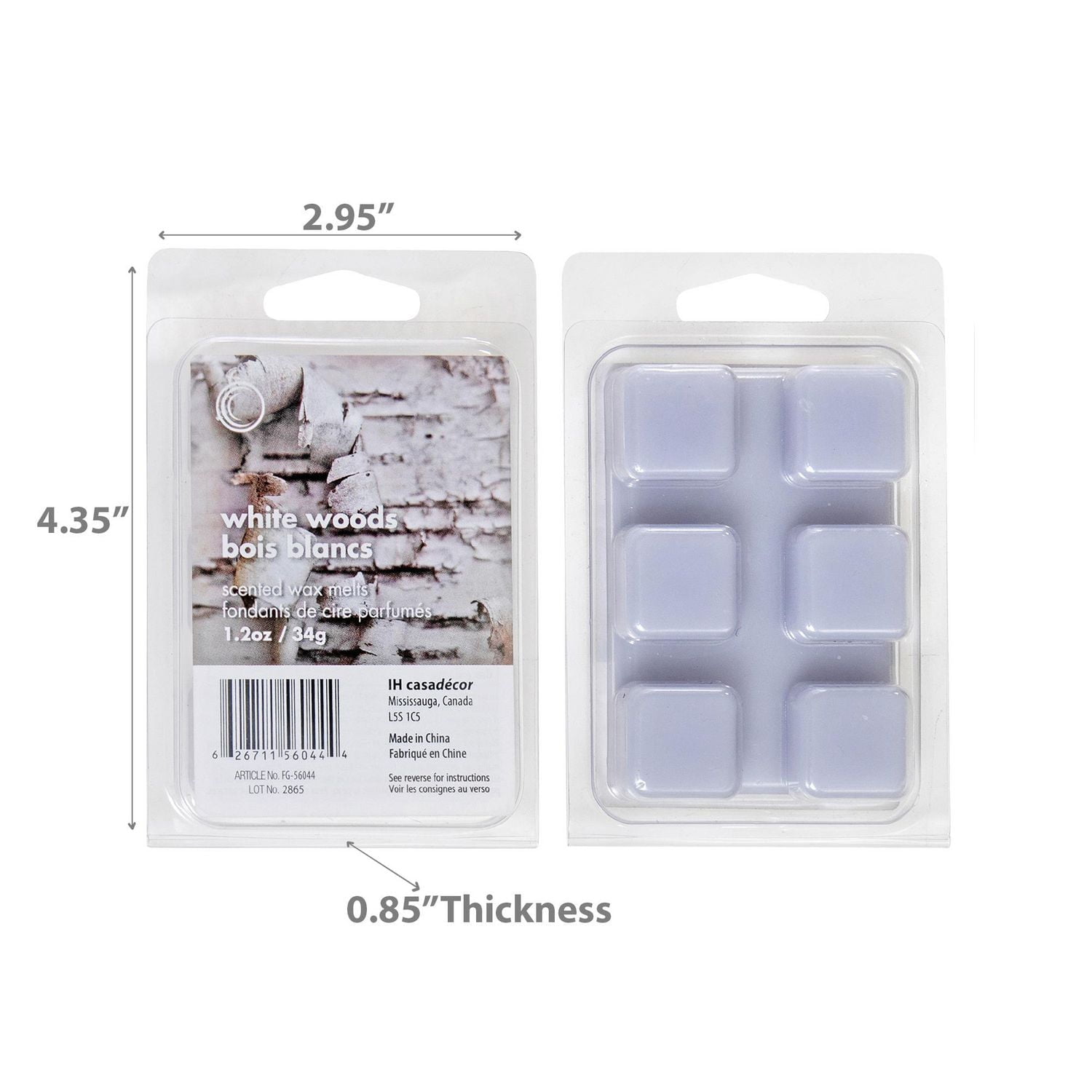 6Pk La Cire Parfumée Fait Fondre Les Bois Blancs - Ensemble De 4