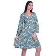 thumbnail image 3 of Moomaya Robe Courte Évasée Imprimée de Designer, Manches Longues, Tunique en Velours, Robes pour Femmes, 3 of 6