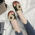 thumbnail image 6 of Anuirheih Slip on Sandals Women,Summer Daily Flip-Flops Leisure Beach Flower Women's Flat Slippers(Green), 6 of 7