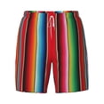 thumbnail image 4 of Lsque Mens Swim Trunks Mexican Serape Blanket Stripes Pattern - Bathing Suit Compression Liner - Beach Swim Shorts Swimwear - (S-3XL) - Stretch Quick Dry -3X-Large, 4 of 9