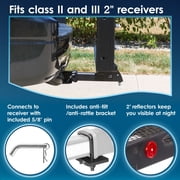 Wheelchair Scooter Carrier for Car Truck SUV, 2in Hitch, Folding Ramp, 500 lb Cap, 48in x 27.75in Cargo Rack, Silver Spring