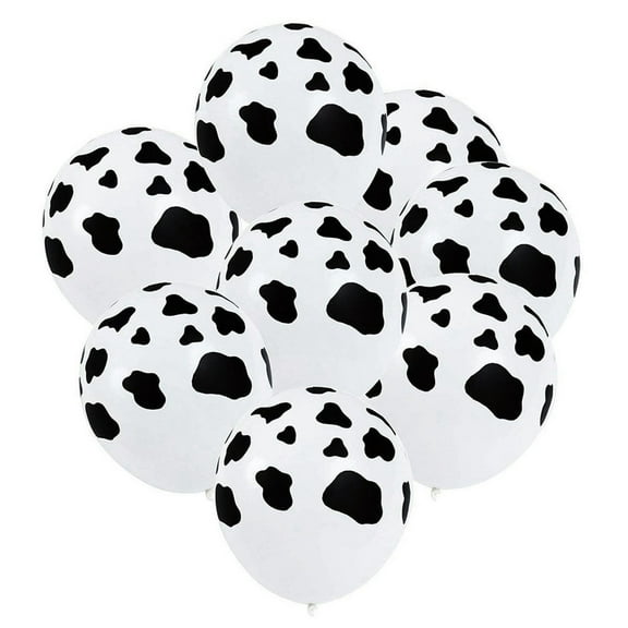 WORGEOUS 72pcs 12 Inches Cow Printing Balloons Black and White Balloons Latex Balloons Photo Props for Party Festival Birthday